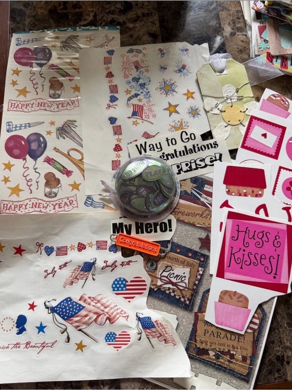Bundle of Various Scrapbook Embellishments